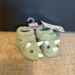 Carter's Green Dinosaur Baby Booties